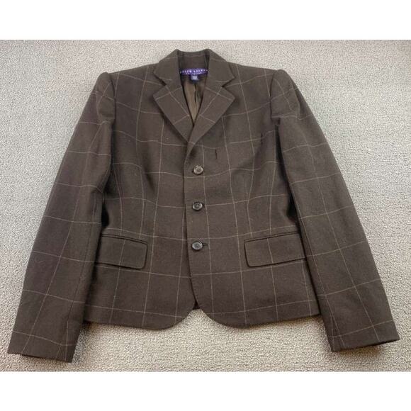 Ralph Lauren Jackets & Blazers - Ralph Lauren Collection Purple Label Blazer‎ Women 4 Brown 100% Wool Silk USA
